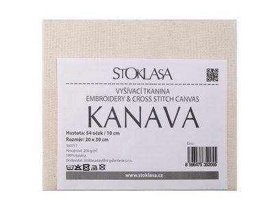 Vyšívací tkanina Kanava 20x30 cm 54 oček{% if variant.name %} – ecru{% endif %}