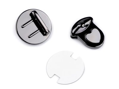 Sada zapínání na kabelku 30x32 mm srdce 2 sady{% if variant.name %} – 3 nikl černý{% endif %}