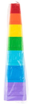 Baby Kubus pyramida hranatá barevná věžička skládací 7 dílků plast – fotka 2