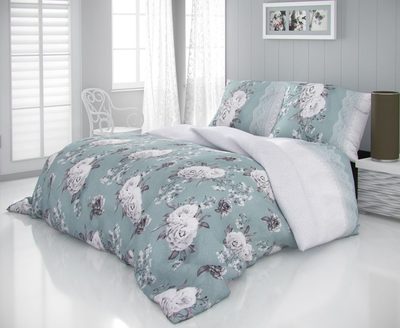 Saténové bavlněné prodloužené povlečení LUXURY COLLECTION 140x220, 70x90cm KENZO zelené{% if product.brand.name %} – Kvalitex{% endif %}