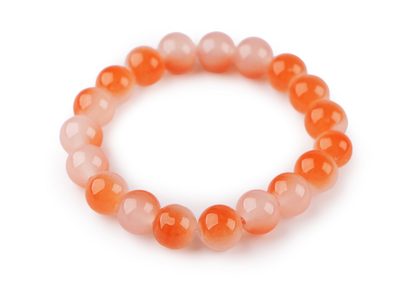 Náramek pružný ze skleněných korálků{% if variant.name %} – 3 oranžová{% endif %}
