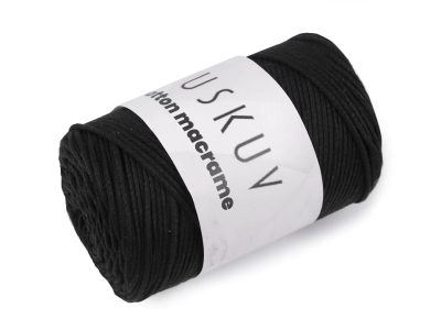 Bavlněná pletací příze Cotton Macrame 250 g{% if variant.name %} – 13 (16) černá{% endif %}