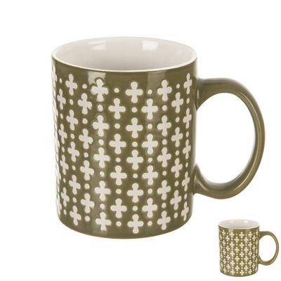 Hrnek keramický KŘÍŽE 0,35 l zelená mix sada 4 ks O0355-16 - dia 8 x 9,5 cm{% if product.brand.name %} – Morex{% endif %}