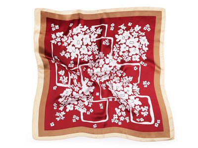 Saténový šátek květy 70x70 cm{% if product.brand.name %} – Stoklasa{% endif %}