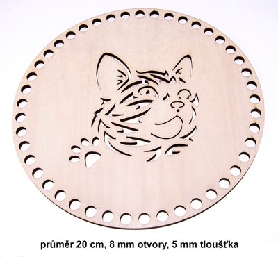 Dno - víko překližkové kočka 20 cm/ 8 mm{% if product.brand.name %} – Galanterka{% endif %}