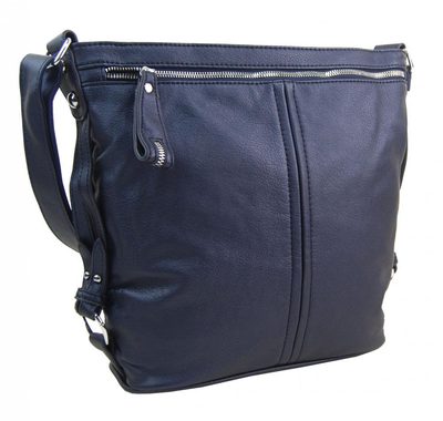 Kožená malá dámská crossbody kabelka tmavě modrá-hnědá