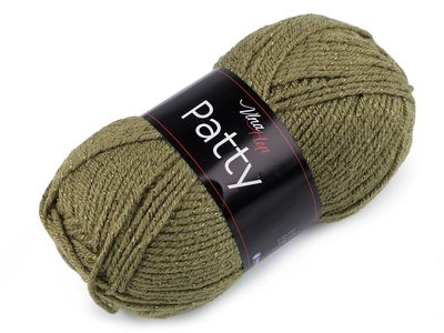 Pletací příze Patty 100 g - 13 (4152) zelená khaki