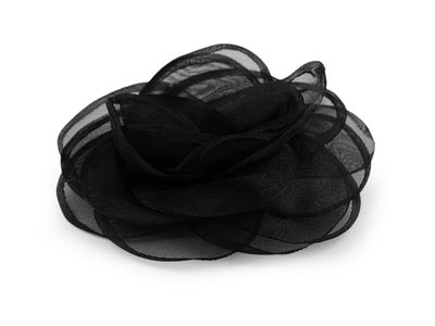 Brož / ozdoba do vlasů organzový květ Ø10,5 cm{% if variant.name %} – 4 černá{% endif %}
