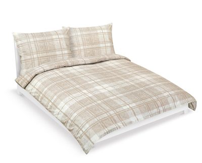 Bavlněné povlečení na dvoudeku Béžová,Bílá 90/311{% if variant.name %} – 180x220 cm, 2ks 70x90 cm{% endif %}