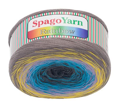 Příze SpagoYarn Rainbow Kávová,Žlutá,Fialová,Tyrkysová,Šedá 10 250g / 1000 m{% if product.brand.name %} – Bellatex{% endif %}