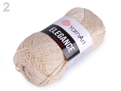 Pletací příze Elegance lurex 50 g{% if variant.name %} – 2 (119) béžová sv. stříbrná{% endif %}