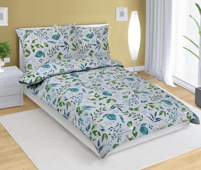 Bavlněné povlečení Zelená,Šedá 90/644{% if product.brand.name %} – Bellatex{% endif %}