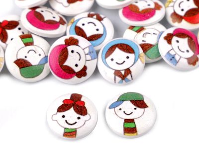 Dřevěný dekorační knoflík obličej balení 50 KUSŮ{% if product.brand.name %} – Galanterka{% endif %}