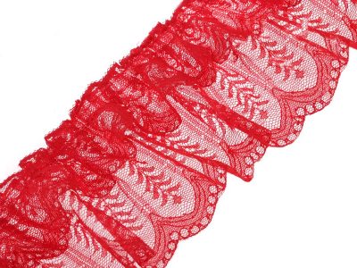 Silonová krajka / volánek šíře 85 mm řasená balení 13,5 METRŮ{% if variant.name %} – 8 červená{% endif %}