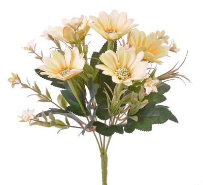 Umělá kytice kopretin s listy meruňková 29 cm{% if product.brand.name %} – Canea{% endif %}