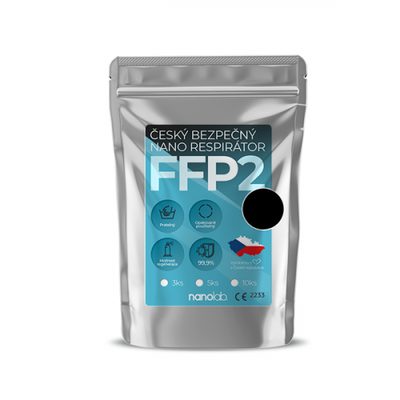 3 KUSY nanorespirátory černé FFP2 velikost M lehké – fotka 2