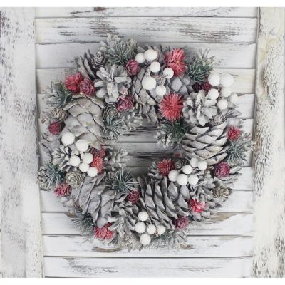Věnec dekorační s šiškami P1224 Ø30 cm – fotka 1