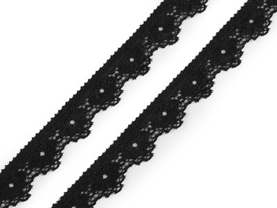 Elastická krajka šíře 15 mm METRÁŽ{% if variant.name %} – 2 černá{% endif %}