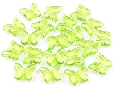 Plastové korálky motýl 15x18 mm 20 kusů{% if variant.name %} – 3 zelená sv.{% endif %}