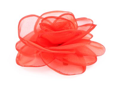 Brož / ozdoba do vlasů organzový květ Ø10,5 cm{% if variant.name %} – 5 červená{% endif %}