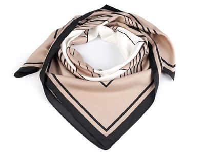 Saténový šátek 90x90 cm{% if variant.name %} – 2 béžová{% endif %}