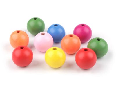 Dřevěné korále Ø30 mm mix barev BALENÍ 10 KUSŮ{% if product.brand.name %} – Galanterka{% endif %}