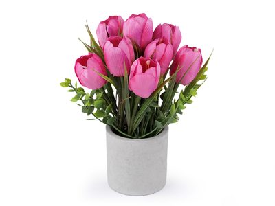 Umělé tulipány v květináči 22 cm{% if variant.name %} – 5 růžová{% endif %}