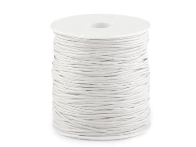 Šňůra bavlněná Ø1,5-2 mm voskovaná návin 80 metrů - 26 bílá