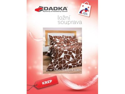 Krepové povlečení Julius hnědé na bílém podkladu 140x200, 70x90 cm – fotka 4
