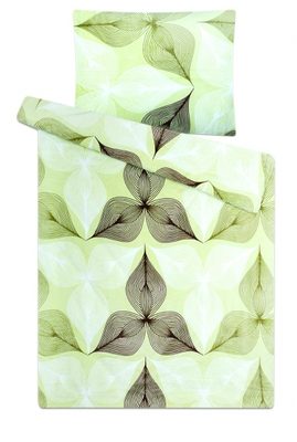Povlečení mikroflanel Symbióza pistácie 140x200, 70x90 cm - Svitap