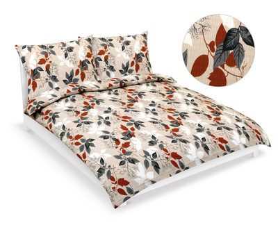 Krepové povlečení na dvoudeku Oranžová,Šedá,Béžová 80/807{% if variant.name %} – 200x200 cm, 2ks 70x90 cm{% endif %}