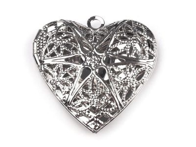 Medailonek SRDCE 26x26mm otevírací{% if variant.name %} – 2 platina{% endif %}