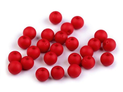 Plastové korálky 25 kusů matné Ø8 mm{% if variant.name %} – 5 (39) červená{% endif %}