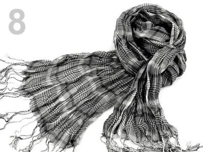 Šála 50x180cm káro imitace fáčoviny{% if variant.name %} – 8 bílo-černá{% endif %}