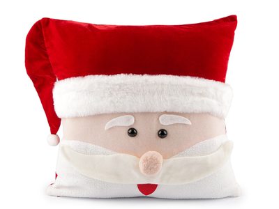 Vánoční plyšový povlak na polštář sněhulák 43x43 cm{% if variant.name %} – 3 bílo červená Santa{% endif %}