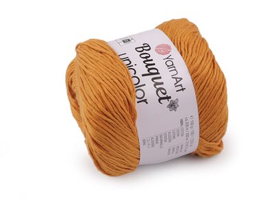 Bavlněná pletací příze Bouquet Unicolor 100 g{% if variant.name %} – 4 (3208) hořčicová tmavá{% endif %}