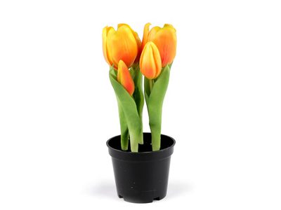 Umělé tulipány v květináči{% if variant.name %} – 4 (21cm) žlutá{% endif %}