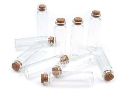 Skleněné lahvičky 4 kusy s korkem 20x75 mm{% if product.brand.name %} – Galanterka{% endif %}