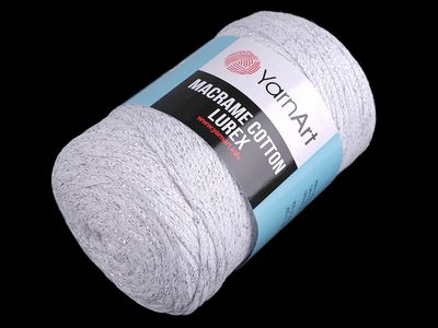 Pletací příze Macrame Cotton lurex 250 g{% if variant.name %} – 2 (720) bílá stříbrná{% endif %}