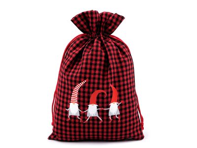 Dárkový pytlík káro skřítek 20x30 cm{% if product.brand.name %} – Stoklasa{% endif %}