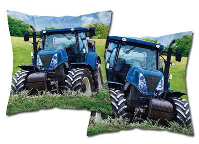 Povlak na polštářek Traktor blue svítící Bavlna, 40/40 cm{% if product.brand.name %} – DETEXPOL{% endif %}