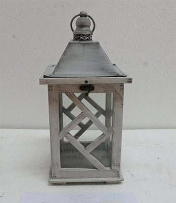 Dřevená lucerna D7226 - výška 34,5 cm – fotka 1