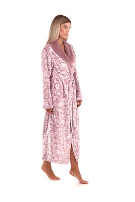 Flora Mauve Mist - Dámský Župan s Límcem - Model 25 56 4303{% if variant.name %} – M{% endif %}