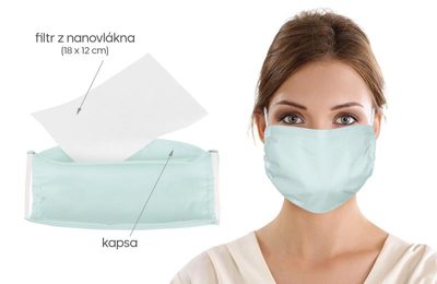 Ústní rouška s vloženým nanovlákenným filtrem - mentol 1335/201{% if product.brand.name %} – Bellatex{% endif %}