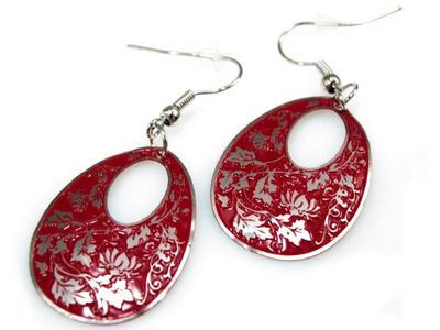 Náušnice kovové 20x28mm ovál s ornamenty{% if product.brand.name %} – Stoklasa{% endif %}