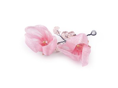 Květ na drátku s broušenými korálky hand made{% if variant.name %} – 4 růžová sv.{% endif %}