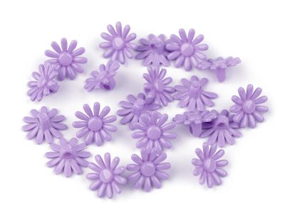 Plastové knoflíky / korálky květ Ø15 mm 20 kusů{% if variant.name %} – 4 fialová světlá{% endif %}