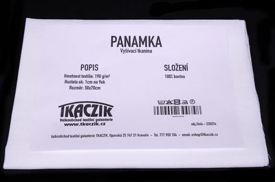 Vyšívací tkanina PANAMKA rozměr 50x70cm bílá{% if product.brand.name %} – Galanterka{% endif %}