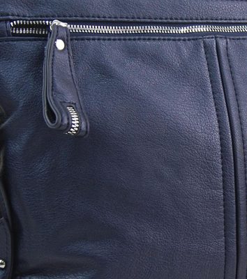Kožená malá dámská crossbody kabelka tmavě modrá-hnědá