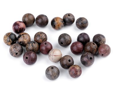 Minerálové korálky Jaspis tmavý Ø8 mm 12ks{% if product.brand.name %} – Galanterka{% endif %}